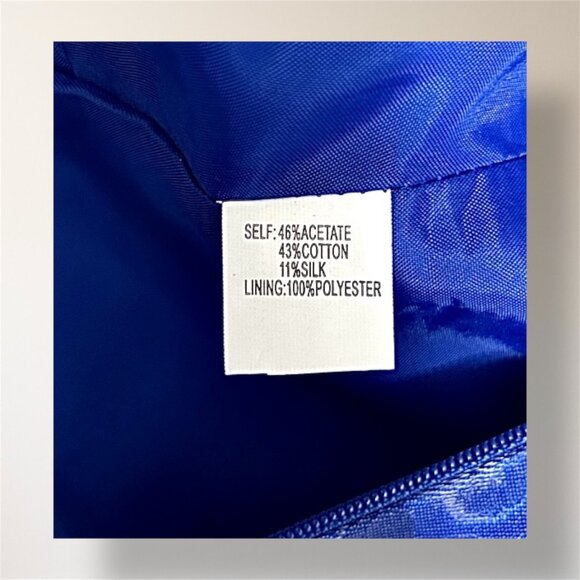 Kay Unger NY 6 Blue Jacquard Satin Square Neck Cap Sleeve Wedding Party Dress - Picture 7 of 8